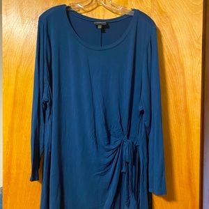 Lane Bryant Blue long sleeve faux wrap top. Size 18/20